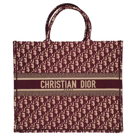 dior book tote red